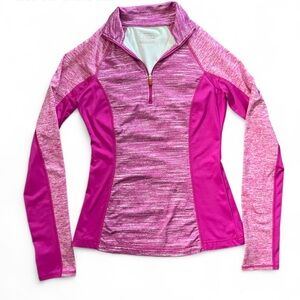 Tek Gear WarmTek Pink Zip Pullover Athletic Fit Long Sleeve XS Fuchsia